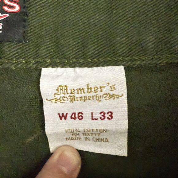 Member's Property Men's W46 x L33 Dark Green Relaxed Baggy Denim Jeans Y2K - Picture 5 of 6